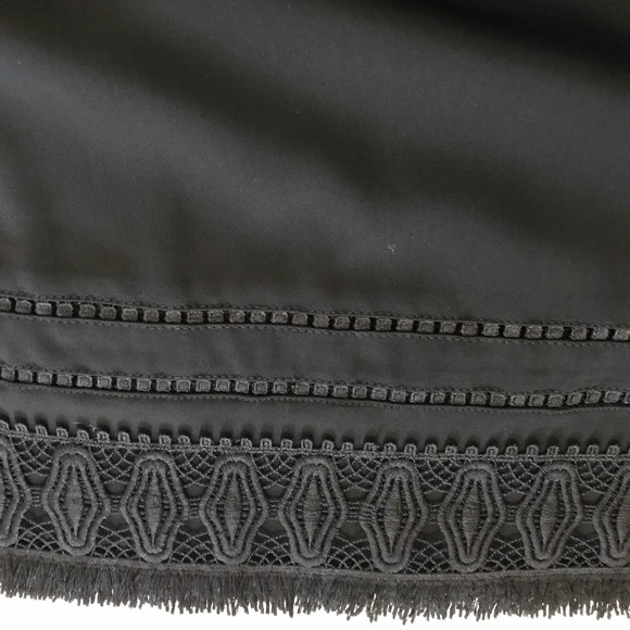 Cynthia Rowley Black Dress with Lace and Fringe Detail at Hem, Size 8 - Picture 3 of 5